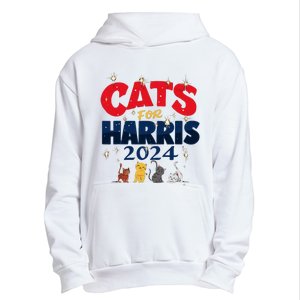 Cat Design Cats For Kamala Funny Harris Supporter Urban Pullover Hoodie