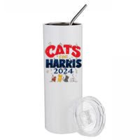 Cat Design Cats For Kamala Funny Harris Supporter Stainless Steel Tumbler