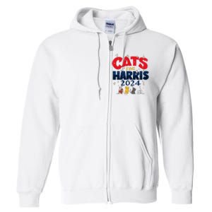 Cat Design Cats For Kamala Funny Harris Supporter Full Zip Hoodie