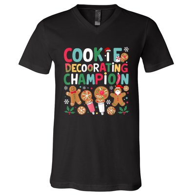 Cookie Decorating Champion Christmas Cookie Baking V-Neck T-Shirt