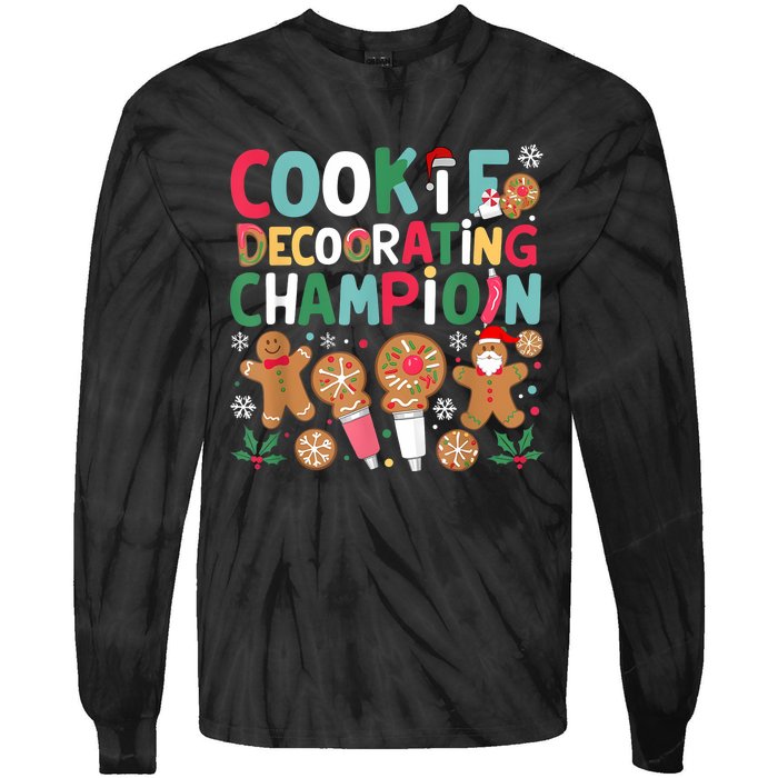 Cookie Decorating Champion Christmas Cookie Baking Tie-Dye Long Sleeve Shirt