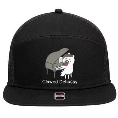 Clawed Debussy Cat Piano Classical Music Composer Teacher 7 Panel Mesh Trucker Snapback Hat