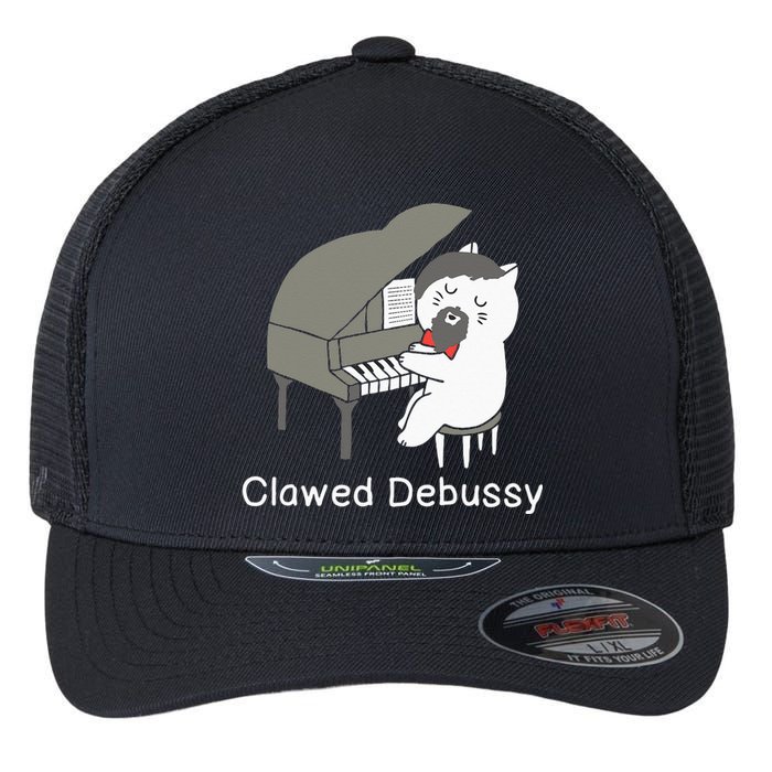 Clawed Debussy Cat Piano Classical Music Composer Teacher Flexfit Unipanel Trucker Cap