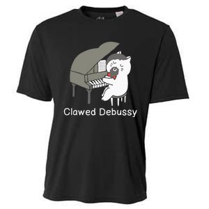 Clawed Debussy Cat Piano Classical Music Composer Teacher Cooling Performance Crew T-Shirt