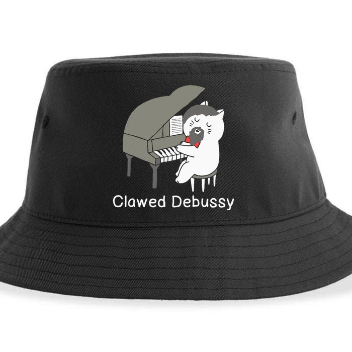 Clawed Debussy Cat Piano Classical Music Composer Teacher Sustainable Bucket Hat