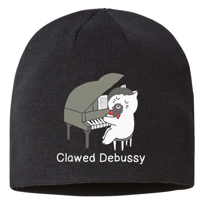 Clawed Debussy Cat Piano Classical Music Composer Teacher Sustainable Beanie