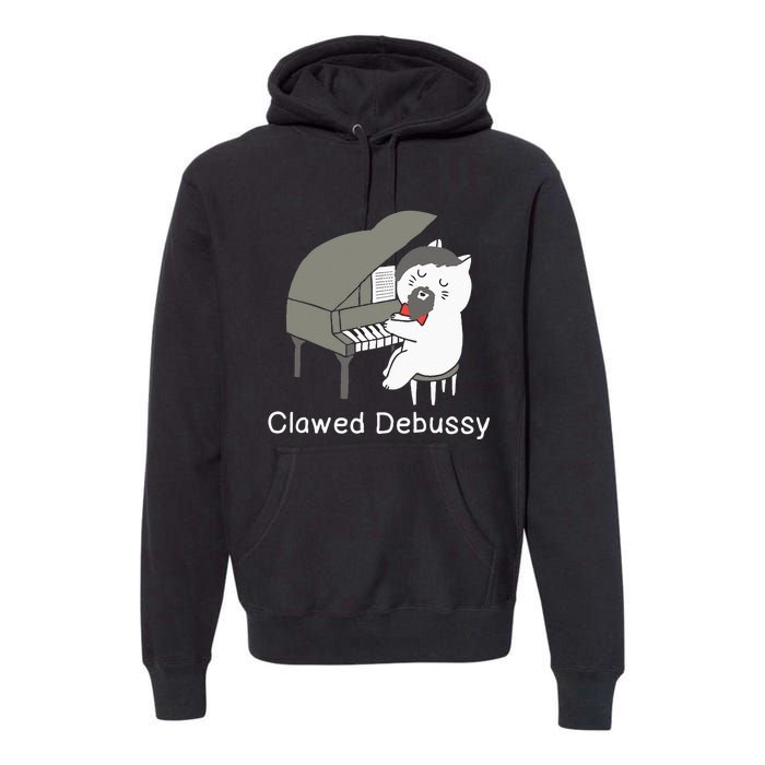 Clawed Debussy Cat Piano Classical Music Composer Teacher Premium Hoodie