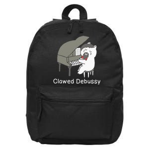 Clawed Debussy Cat Piano Classical Music Composer Teacher 16 in Basic Backpack