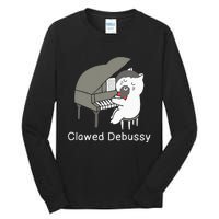 Clawed Debussy Cat Piano Classical Music Composer Teacher Tall Long Sleeve T-Shirt