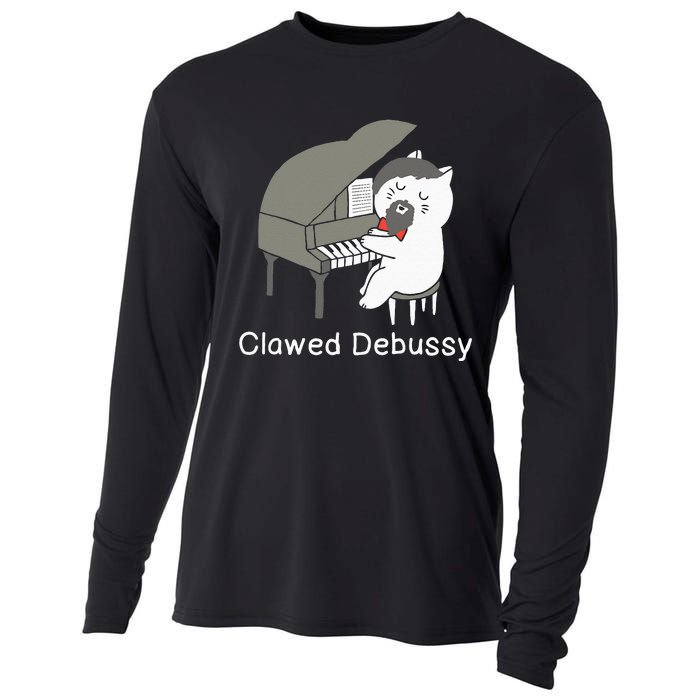 Clawed Debussy Cat Piano Classical Music Composer Teacher Cooling Performance Long Sleeve Crew