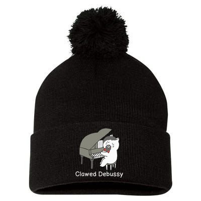 Clawed Debussy Cat Piano Classical Music Composer Teacher Pom Pom 12in Knit Beanie