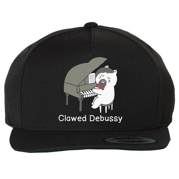 Clawed Debussy Cat Piano Classical Music Composer Teacher Wool Snapback Cap