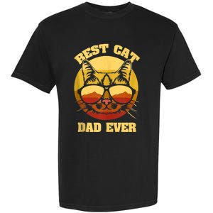 Cat Daddy Cat Lover Gift 80s Retro Best Cat Dad Ever Garment-Dyed Heavyweight T-Shirt