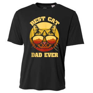 Cat Daddy Cat Lover Gift 80s Retro Best Cat Dad Ever Cooling Performance Crew T-Shirt