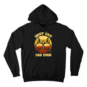 Cat Daddy Cat Lover Gift 80s Retro Best Cat Dad Ever Hoodie