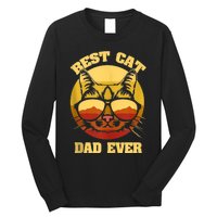 Cat Daddy Cat Lover Gift 80s Retro Best Cat Dad Ever Long Sleeve Shirt