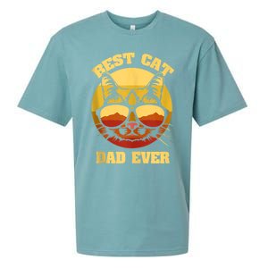 Cat Daddy Cat Lover Gift 80s Retro Best Cat Dad Ever Sueded Cloud Jersey T-Shirt