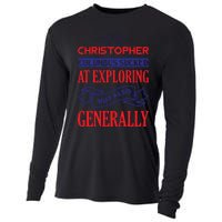 Columbus Day Controversial Statement Graphic Cooling Performance Long Sleeve Crew