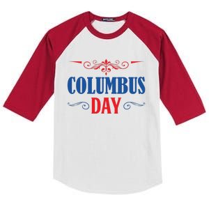 Columbus Day Celebration Graphic Kids Colorblock Raglan Jersey