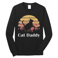 Cat Daddy Cat Lover Vintage Design Father's Day Cat Dad Long Sleeve Shirt