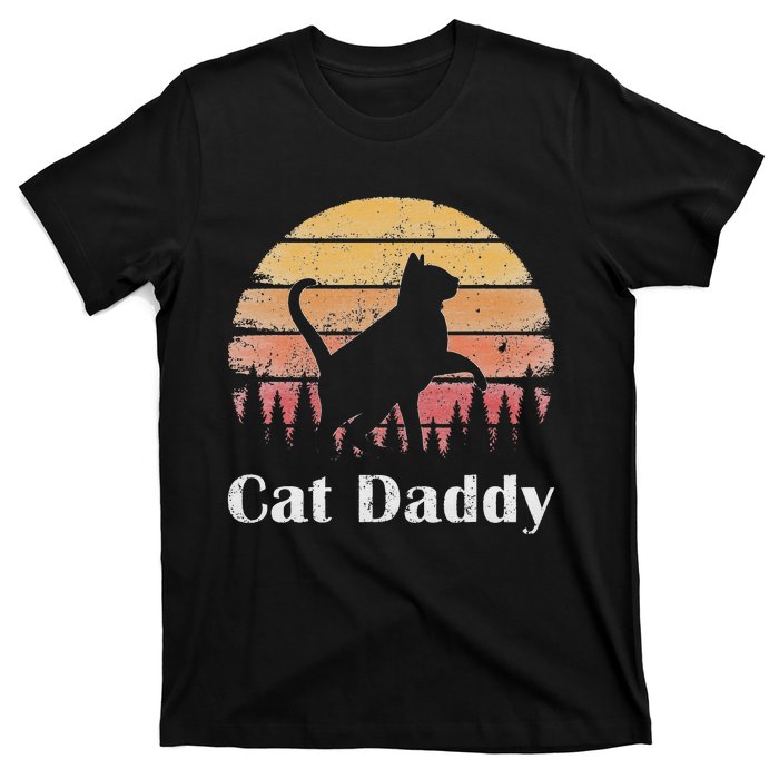 Cat Daddy Cat Lover Vintage Design Father's Day Cat Dad T-Shirt