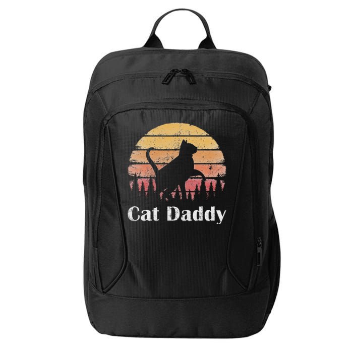 Cat Daddy Cat Lover Vintage Design Father's Day Cat Dad City Backpack