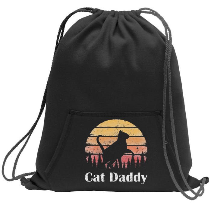 Cat Daddy Cat Lover Vintage Design Father's Day Cat Dad Sweatshirt Cinch Pack Bag