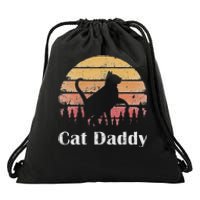 Cat Daddy Cat Lover Vintage Design Father's Day Cat Dad Drawstring Bag