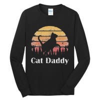 Cat Daddy Cat Lover Vintage Design Father's Day Cat Dad Tall Long Sleeve T-Shirt