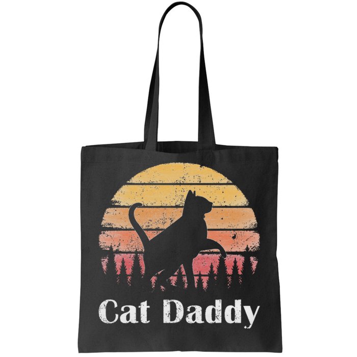 Cat Daddy Cat Lover Vintage Design Father's Day Cat Dad Tote Bag