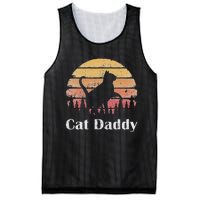 Cat Daddy Cat Lover Vintage Design Father's Day Cat Dad Mesh Reversible Basketball Jersey Tank