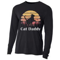 Cat Daddy Cat Lover Vintage Design Father's Day Cat Dad Cooling Performance Long Sleeve Crew