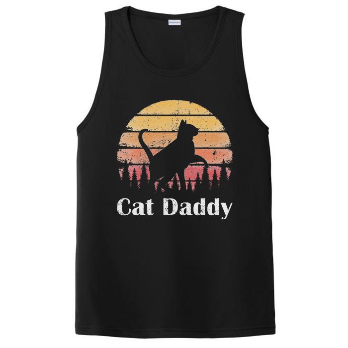 Cat Daddy Cat Lover Vintage Design Father's Day Cat Dad PosiCharge Competitor Tank