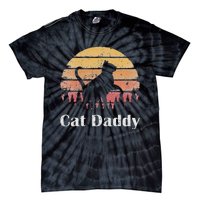 Cat Daddy Cat Lover Vintage Design Father's Day Cat Dad Tie-Dye T-Shirt