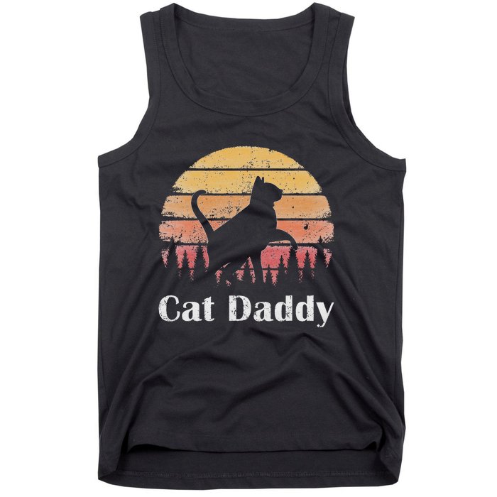 Cat Daddy Cat Lover Vintage Design Father's Day Cat Dad Tank Top