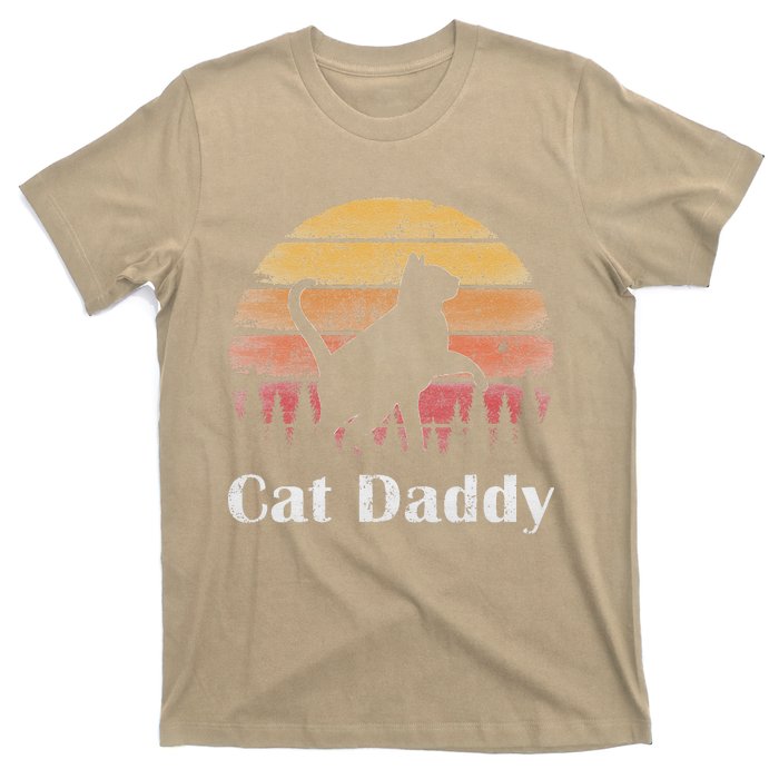 Cat Daddy Cat Lover Vintage Design Fathers Day Cat Dad T-Shirt