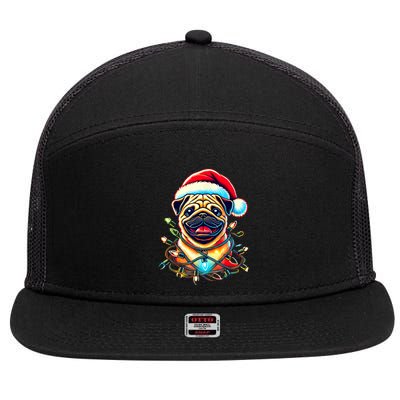 Christmas Dog 7 Panel Mesh Trucker Snapback Hat
