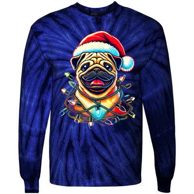 Christmas Dog Tie-Dye Long Sleeve Shirt