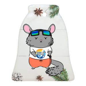 Chinchilla Dad Ceramic Bell Ornament