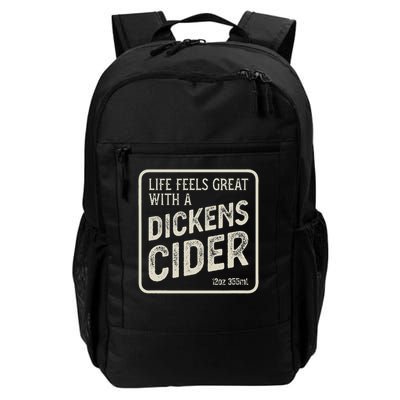 Cheeky Dickens Cider Bottle Label Design Witty Innuendo Daily Commute Backpack