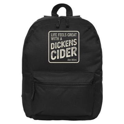 Cheeky Dickens Cider Bottle Label Design Witty Innuendo 16 in Basic Backpack