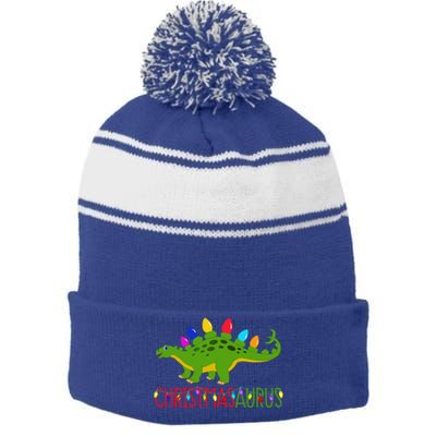 Christmas Dinosaur Christmasaurus Cute Tree Rex Dino Saurus Gift Stripe Pom Pom Beanie