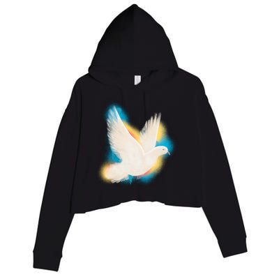 Colorful Dove Crop Fleece Hoodie