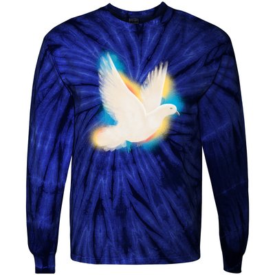 Colorful Dove Tie-Dye Long Sleeve Shirt