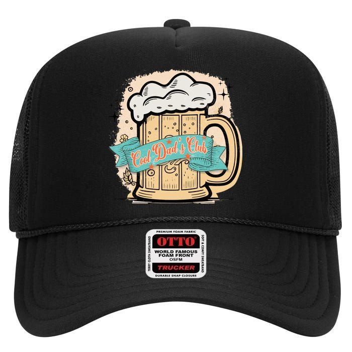 Cool Dad's Club Beer Father’s Day High Crown Mesh Back Trucker Hat