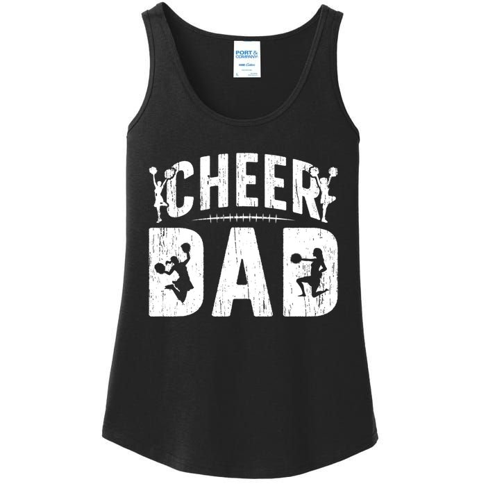 Cheer Dad Cheerleading Dad Of A Cheerleader Father Ladies Essential Tank