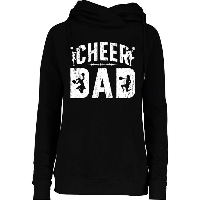 Cheer Dad Cheerleading Dad Of A Cheerleader Father Womens Funnel Neck Pullover Hood