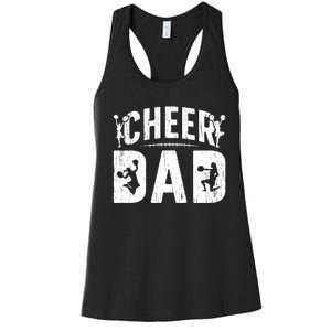 Cheer Dad Cheerleading Dad Of A Cheerleader Father Women's Racerback Tank