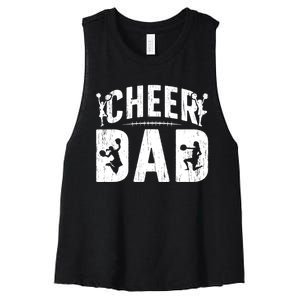 Cheer Dad Cheerleading Dad Of A Cheerleader Father Women's Racerback Cropped Tank