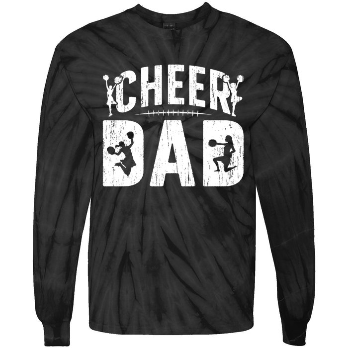 Cheer Dad Cheerleading Dad Of A Cheerleader Father Tie-Dye Long Sleeve Shirt